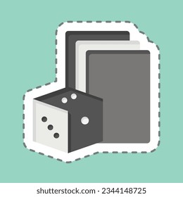 Sticker line cut Gambling. related to Addiction Dictionary symbol. simple design editable. simple illustration