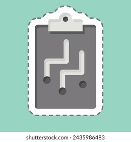 Sticker line cut Game Plan. related to Hockey Sports symbol. simple design editable