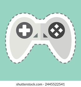 Sticker line cut Games. related to Entertainment symbol. simple design illustration