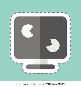 Sticker line cut Gaming PC. related to Computer symbol. simple design editable. simple illustration