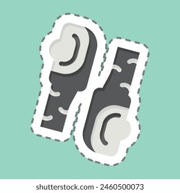 Sticker line cut Geoduck Pacific. related to Seafood symbol. simple design illustration