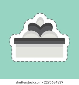 Sticker line cut Gifts. related to Decoration symbol. simple design editable. simple illustration