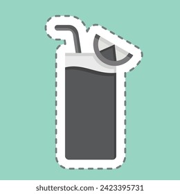 Sticker line cut Gin Fizz. related to Cocktails,Drink symbol. simple design editable. simple illustration
