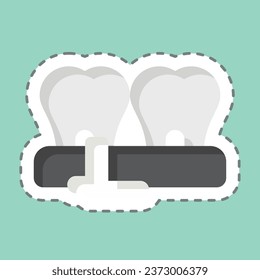 Sticker line cut Gingivitis. related to Dentist symbol. simple design editable. simple illustration