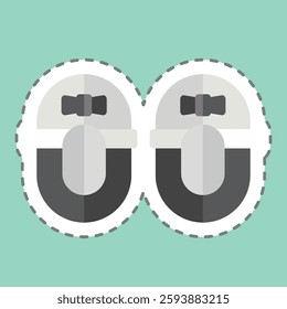 Sticker line cut Girl Shoe. related to Kindergarten symbol. design editable