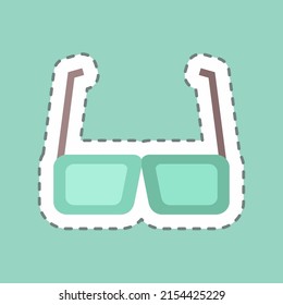 Sticker line cut Glasses. suitable for party symbol. simple design editable. design template vector. simple symbol illustration