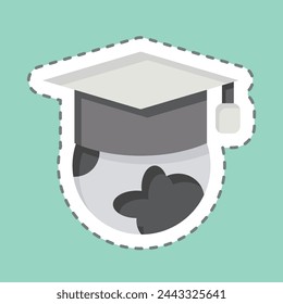 Sticker line cut Global Education. related to Learning symbol. simple design illustration