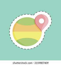 Sticker line cut Global Logistics. suitable for education symbol. simple design editable. design template vector. simple illustration