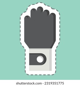 Sticker line cut Gloves. related to Golf symbol. simple design editable. simple illustration