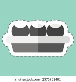 Sticker line cut Golgappa. related to India symbol. simple design editable. simple illustration