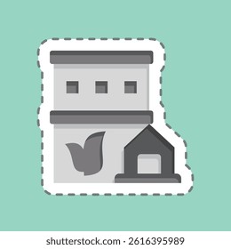 Sticker line cut Green Save the World. related to Save the World symbol. editable