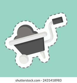 Sticker line cut Greenery. related to Ecology symbol. simple design editable. simple illustration