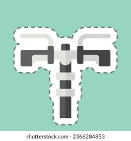 Sticker line cut Grip related to Bicycle symbol. simple design editable. simple illustration