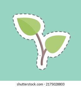 Sticker line cut Growing Plant. suitable for garden symbol. simple design editable. design template vector. simple symbol illustration