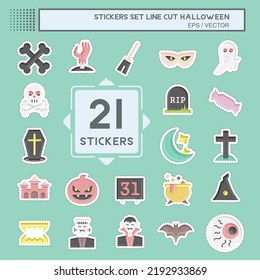 Sticker line cut Halloween. suitable for Halloween symbol. simple design editable. design template vector. simple illustration