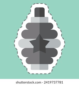 Sticker line cut Hand Grenade. related to Weapons symbol. simple design editable. simple illustration