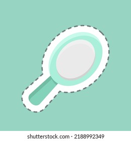 Sticker line cut Hand Mirror. suitable for medicine symbol. simple design editable. design template vector. simple illustration