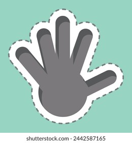 Sticker line cut Hand. related to South Africa symbol. simple design illustration