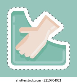 Sticker line cut Hand Warmer Pocket. suitable for sportswear symbol. simple design editable. design template vector. simple illustration