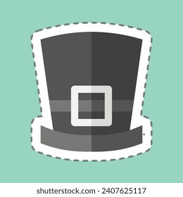 Sticker line cut Hat. related to Ireland symbol. simple design editable. simple illustration