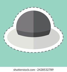 Sticker line cut Hat. related to Kenya symbol. simple design editable. simple illustration