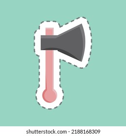 Sticker line cut Hatchet. suitable for education. simple design editable. design template vector. simple illustration