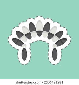 Sticker line cut Headdress 2. related to American Indigenous symbol. simple design editable