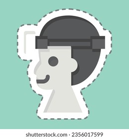 Sticker line cut Headlamps. related to Camping symbol. simple design editable. simple illustration