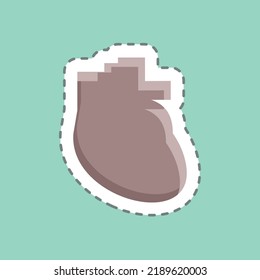 Sticker line cut Heart. suitable for education symbol. simple design editable. design template vector. simple illustration