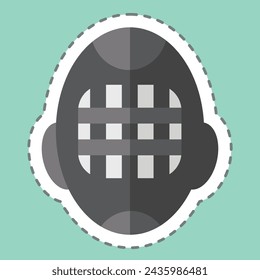 Sticker line cut Helmet. related to Hockey Sports symbol. simple design editable