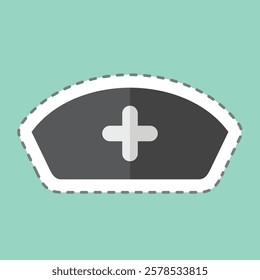 Sticker line cut Help. related to Retirement symbol. design editable