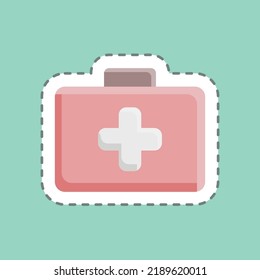 Sticker line cut Help. suitable for education symbol. simple design editable. design template vector. simple illustration
