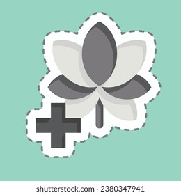 Sticker line cut Herbal Treatment. related to World Cancer symbol. simple design editable. simple illustration
