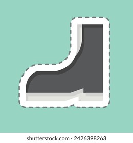 Sticker line cut High Boot. related to Fashion symbol. simple design editable. simple illustration