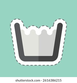 Sticker line cut High Degree Washing. related to Fabric symbol. design editable