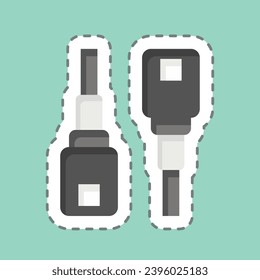 Sticker line cut Highlight Stick. related to Cosmetic symbol. simple design editable. simple illustration