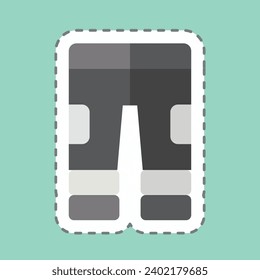 Sticker line cut Hiking Pants. related to Backpacker symbol. simple design editable. simple illustration