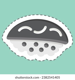 Sticker line cut Hirame. related to Sushi symbol. simple design editable. simple illustration