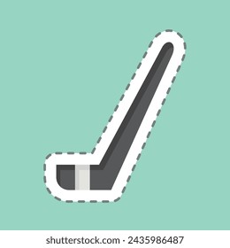 Sticker line cut Hockey Stick. related to Hockey Sports symbol. simple design editable