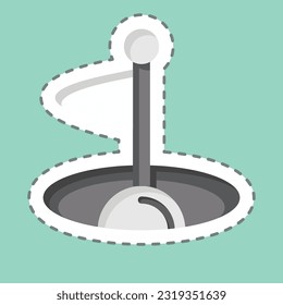 Sticker line cut Hole. related to Golf symbol. simple design editable. simple illustration