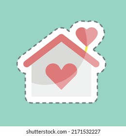 La línea de adhesivo cortó Hogar. adecuado para el símbolo Wedding. diseño simple editable. vector de plantilla de diseño. ilustración de símbolo simple