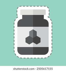 Sticker line cut Honey Jar. related to Breakfast symbol. simple illustration