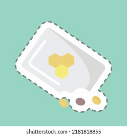 Sticker line cut Honey Plants Seeds. suitable for Bee Farm. simple design editable. design template vector. simple illustration