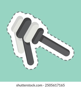 Sticker line cut Honey. related to Breakfast symbol. simple illustration