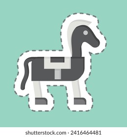 Sticker line cut Horse. related to Medieval symbol. simple design editable. simple illustration