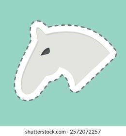 Sticker line cut Horse. related to Equestrian Sport symbol. design editable