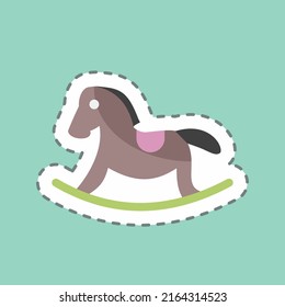 Sticker line cut Horse. suitable for Baby symbol. simple design editable. design template vector. simple symbol illustration