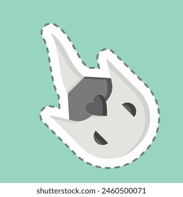 Sticker line cut Horseshoe Crab. related to Seafood symbol. simple design illustration