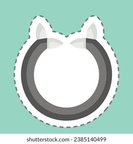 Sticker line cut Horseshoe. related to Celtic symbol. simple design editable. simple illustration