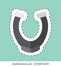 Sticker line cut Horseshoe. related to Equestrian Sport symbol. design editable